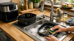 Heißluftfritteuse reinigen: So entfernst du Fett und Gerüche ohne die Beschichtung zu schädigen